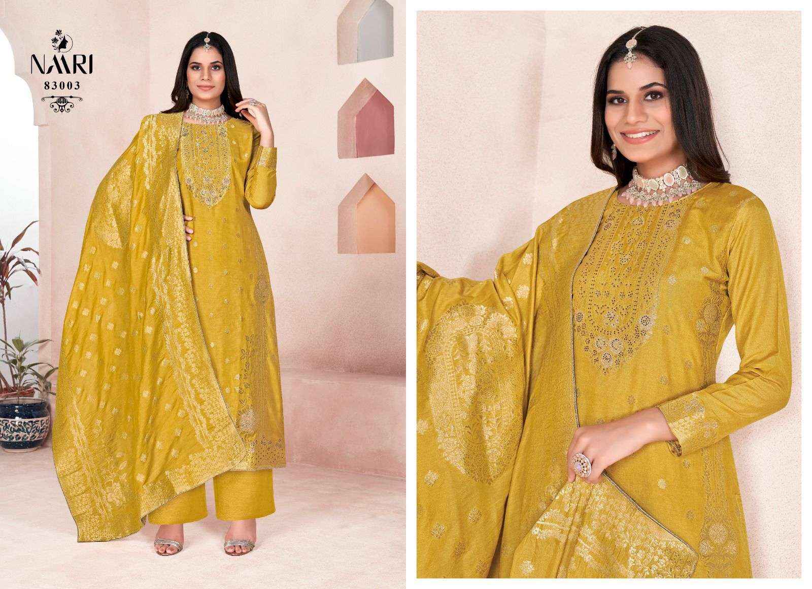 Naari Golden Dola Jacquard Dress Material 4 pcs Catalogue