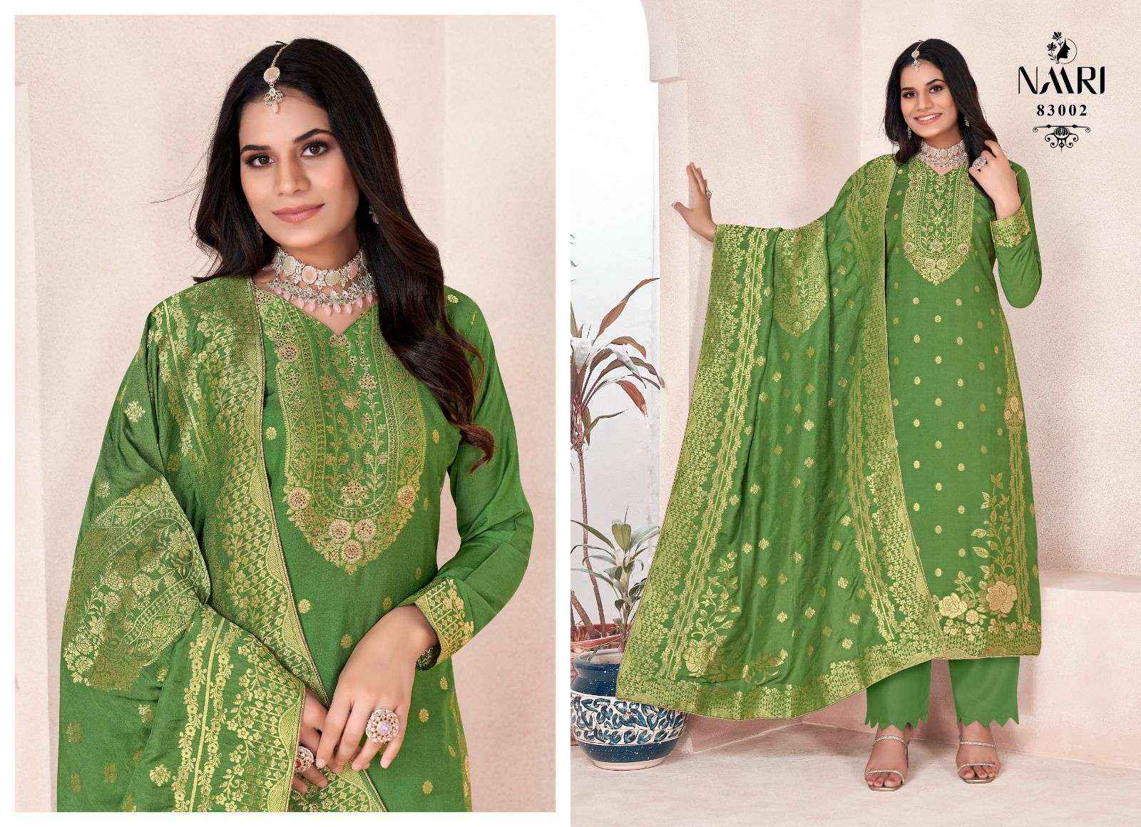 Naari Golden Dola Jacquard Dress Material 4 pcs Catalogue