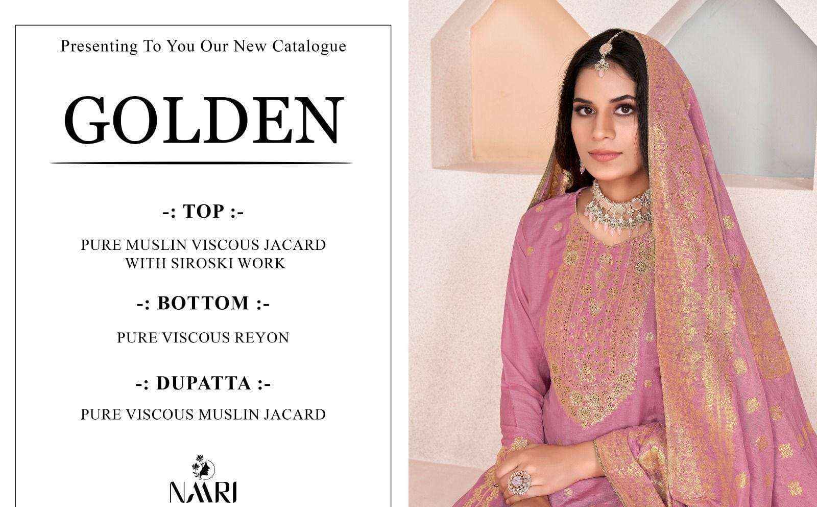 Naari Golden Dola Jacquard Dress Material 4 pcs Catalogue