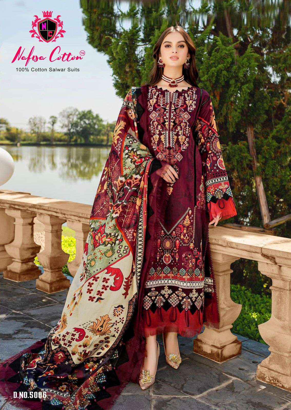 Nafisa Cotton Mahera Karachi Suits Vol 5 Cotton Dress Material 6 pcs Catalogue