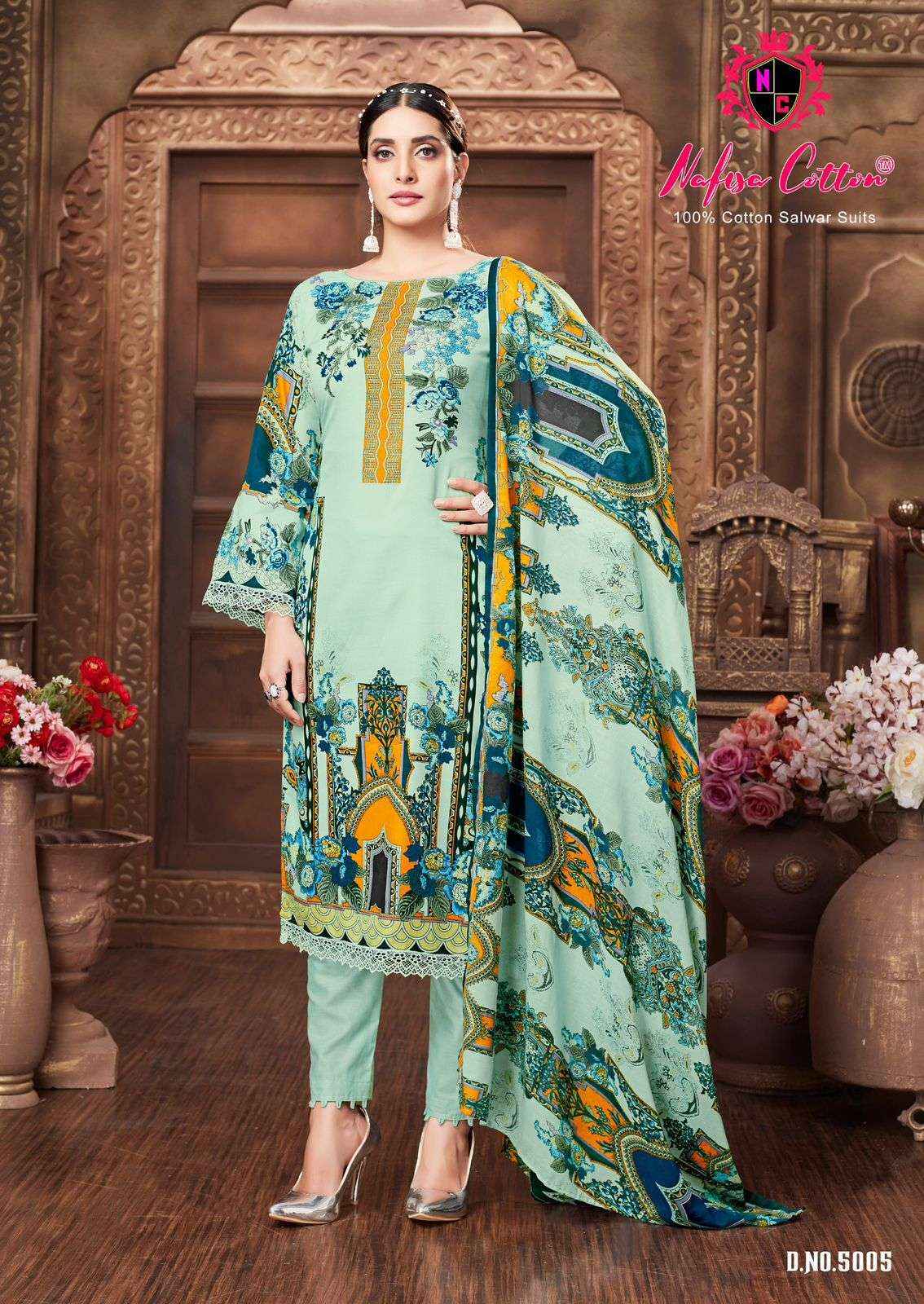 Nafisa Cotton Mahera Karachi Suits Vol 5 Cotton Dress Material 6 pcs Catalogue