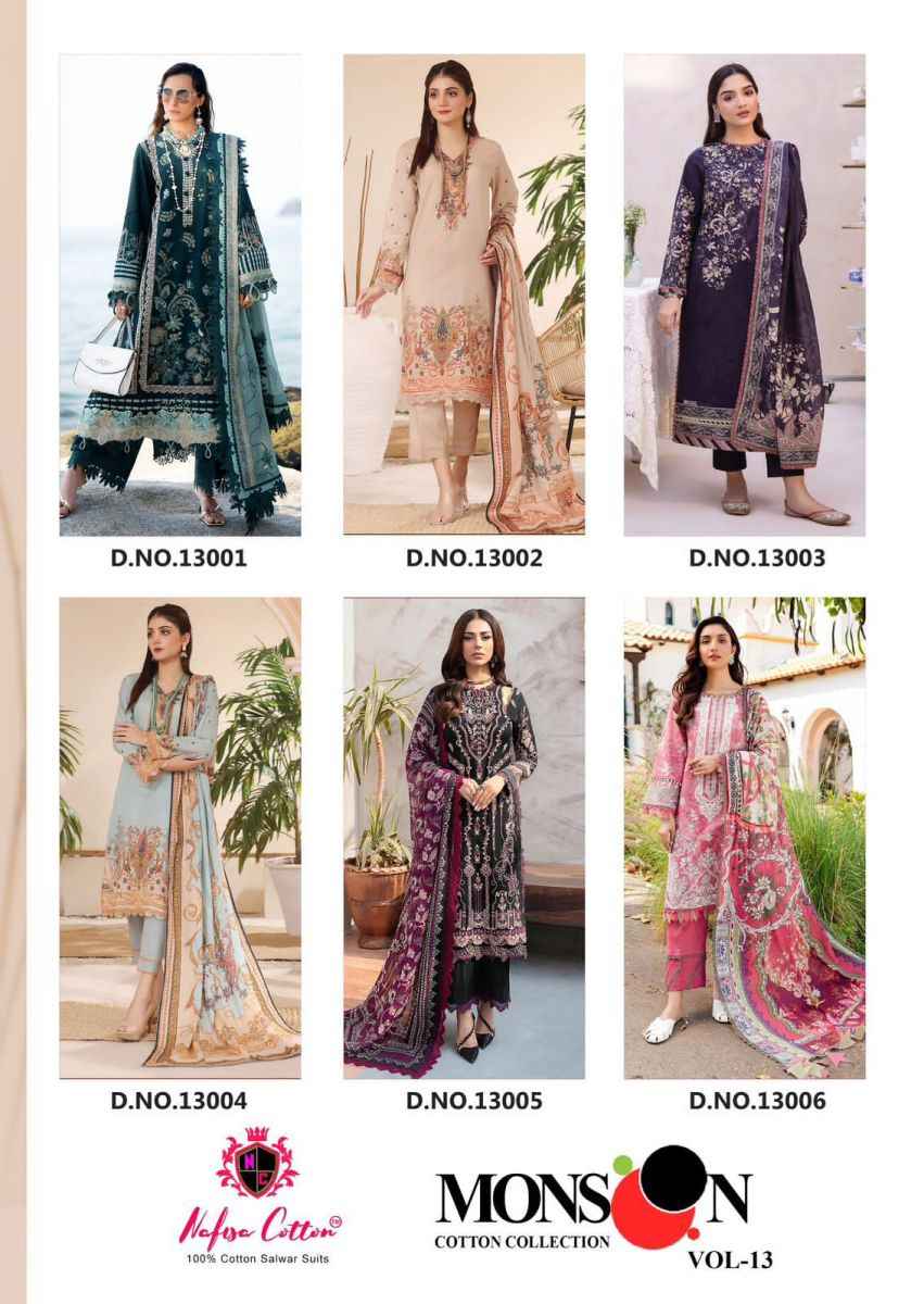 Nafisa Cotton Monsoon Vol 13 Cotton Dress Material Online Womens Clothing Store