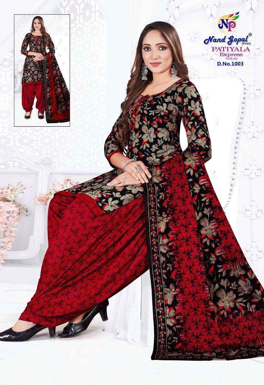 Nand Gopal Patiyala Express Vol 1 Cotton Dress Material 12 pcs Catalogue
