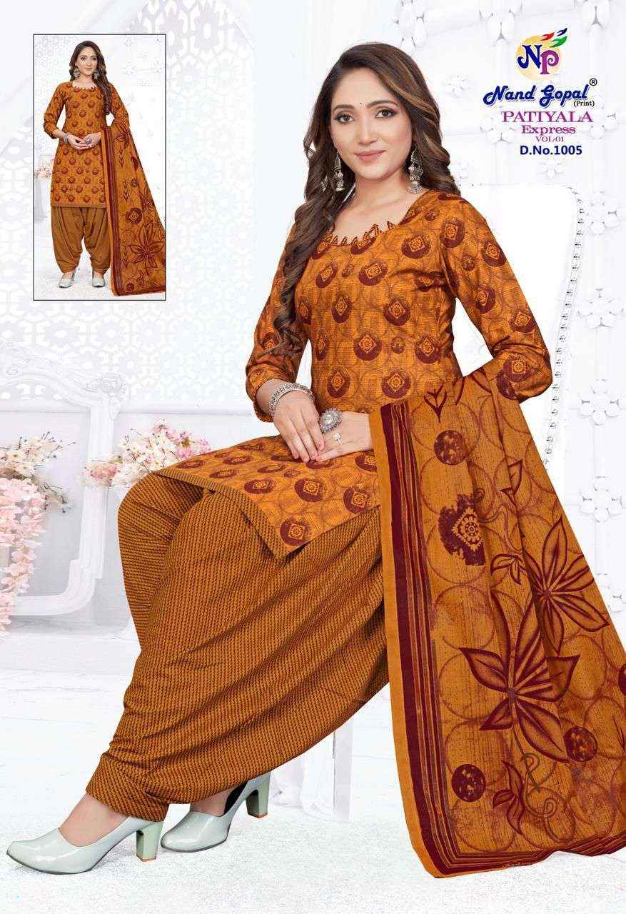 Nand Gopal Patiyala Express Vol 1 Cotton Dress Material 12 pcs Catalogue