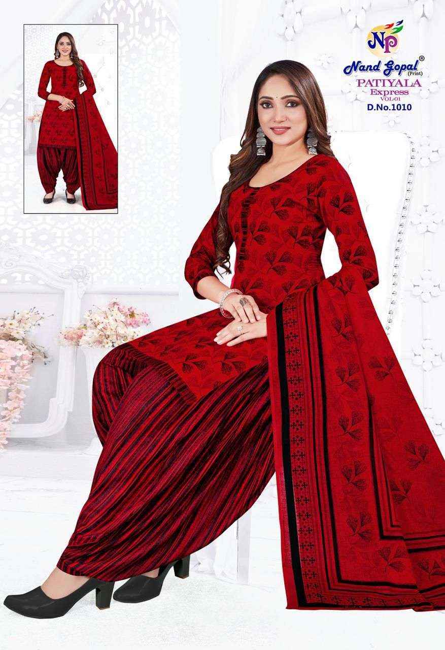 Nand Gopal Patiyala Express Vol 1 Cotton Dress Material 12 pcs Catalogue