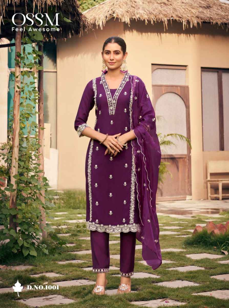 Ossm Gulabi Vol-3 Readymade Viscos Roman Silk Dress 6 Pc Catalog