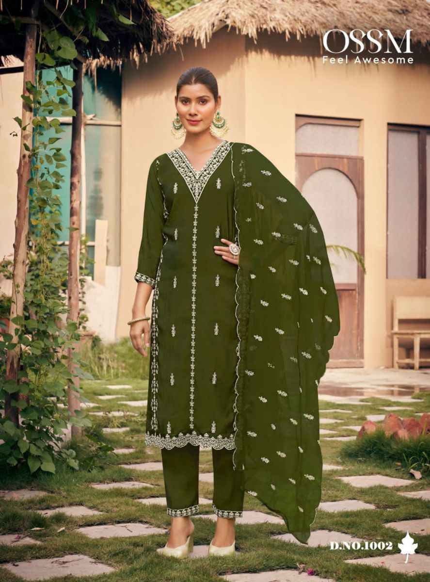 Ossm Gulabi Vol-3 Readymade Viscos Roman Silk Dress 6 Pc Catalog