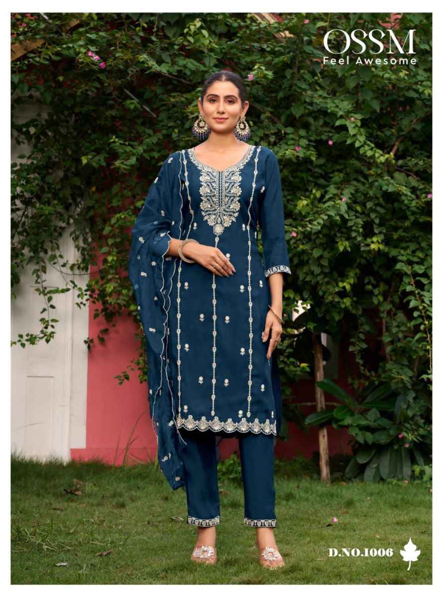 Ossm Gulabi Vol-3 Readymade Viscos Roman Silk Dress 6 Pc Catalog