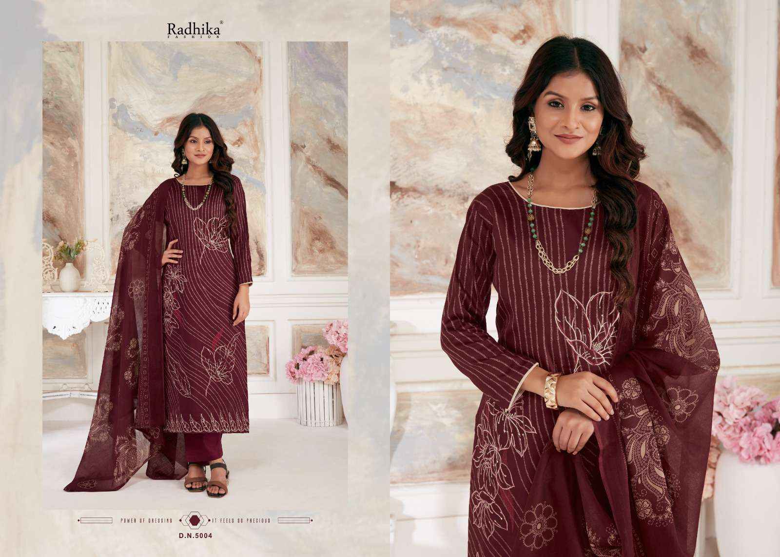 Radhika Fashion Azara Night Queen Jam Cotton Dress Material 4 pcs Catalogue