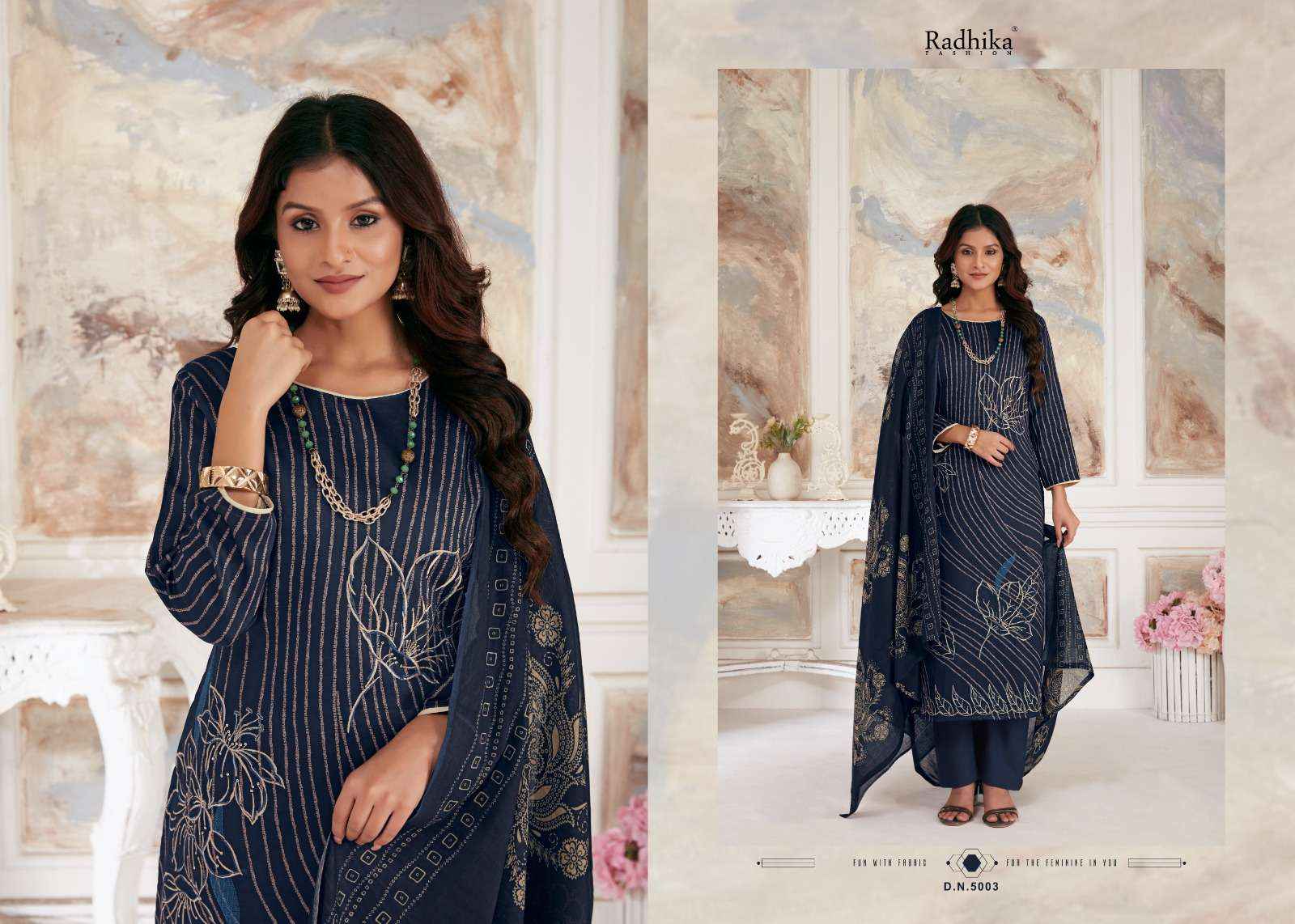 Radhika Fashion Azara Night Queen Jam Cotton Dress Material 4 pcs Catalogue