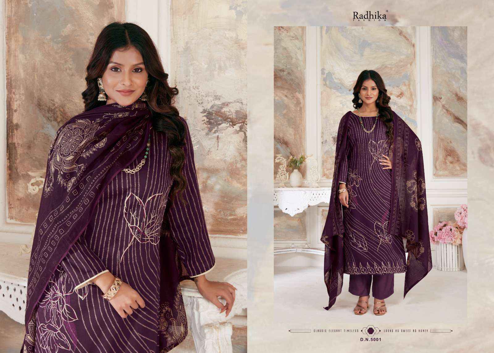 Radhika Fashion Azara Night Queen Jam Cotton Dress Material 4 pcs Catalogue