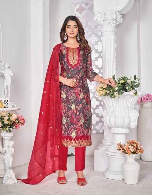 Radhika Lifestyle Gulnaz Vol-3 Readymade Organza Silk Dress 5 pcs Catalogue