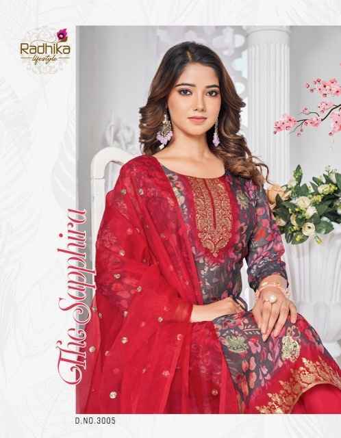 Radhika Lifestyle Gulnaz Vol-3 Readymade Organza Silk Dress 5 pcs Catalogue