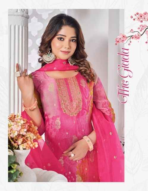 Radhika Lifestyle Gulnaz Vol-3 Readymade Organza Silk Dress 5 pcs Catalogue