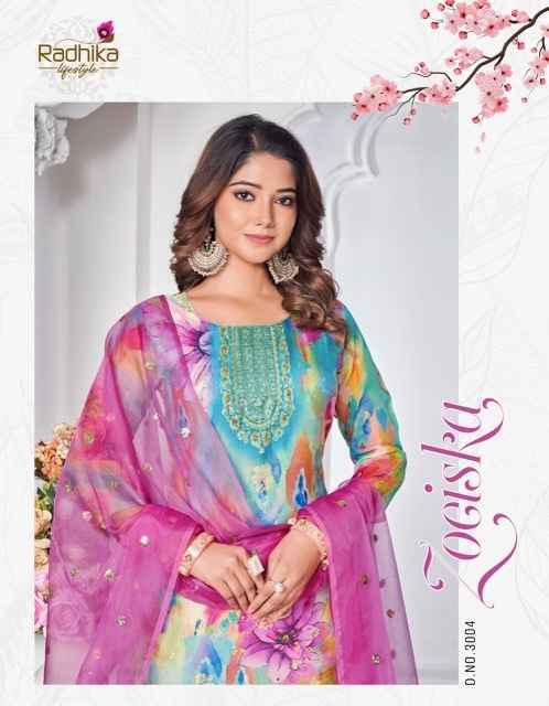 Radhika Lifestyle Gulnaz Vol-3 Readymade Organza Silk Dress 5 pcs Catalogue