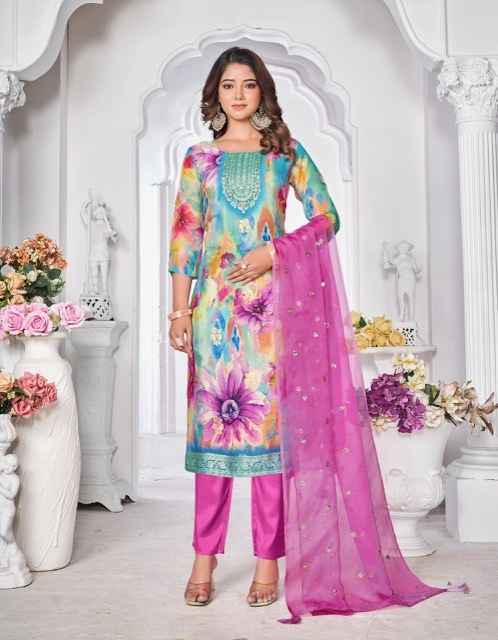 Radhika Lifestyle Gulnaz Vol-3 Readymade Organza Silk Dress 5 pcs Catalogue