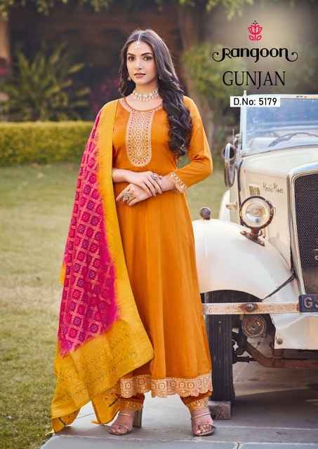 Rangoon Gunjan Readymade Silk Dress 4 pcs Catalogue