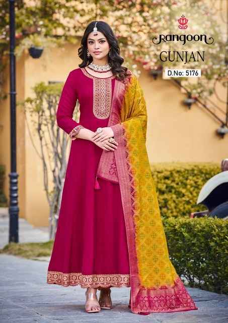 Rangoon Gunjan Readymade Silk Dress 4 pcs Catalogue