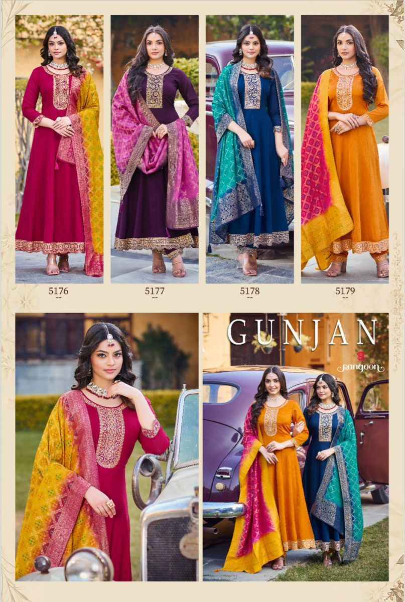 Rangoon Gunjan Readymade Silk Dress 4 pcs Catalogue