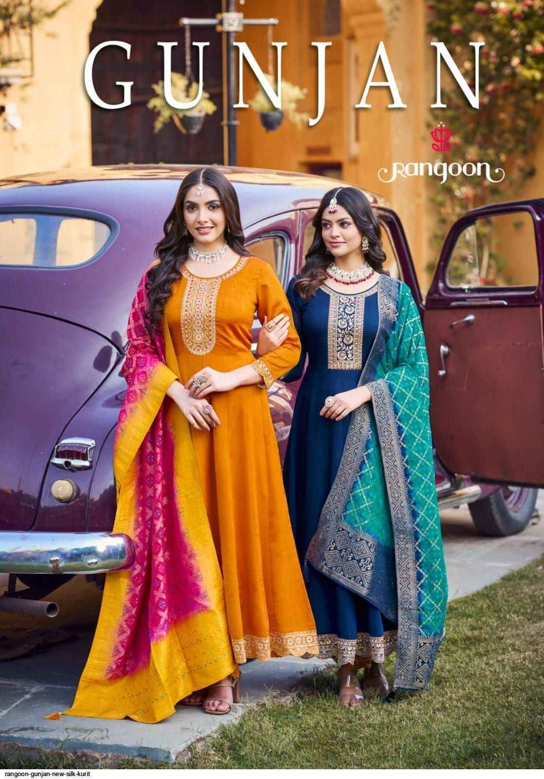 Rangoon Gunjan Readymade Silk Dress 4 pcs Catalogue