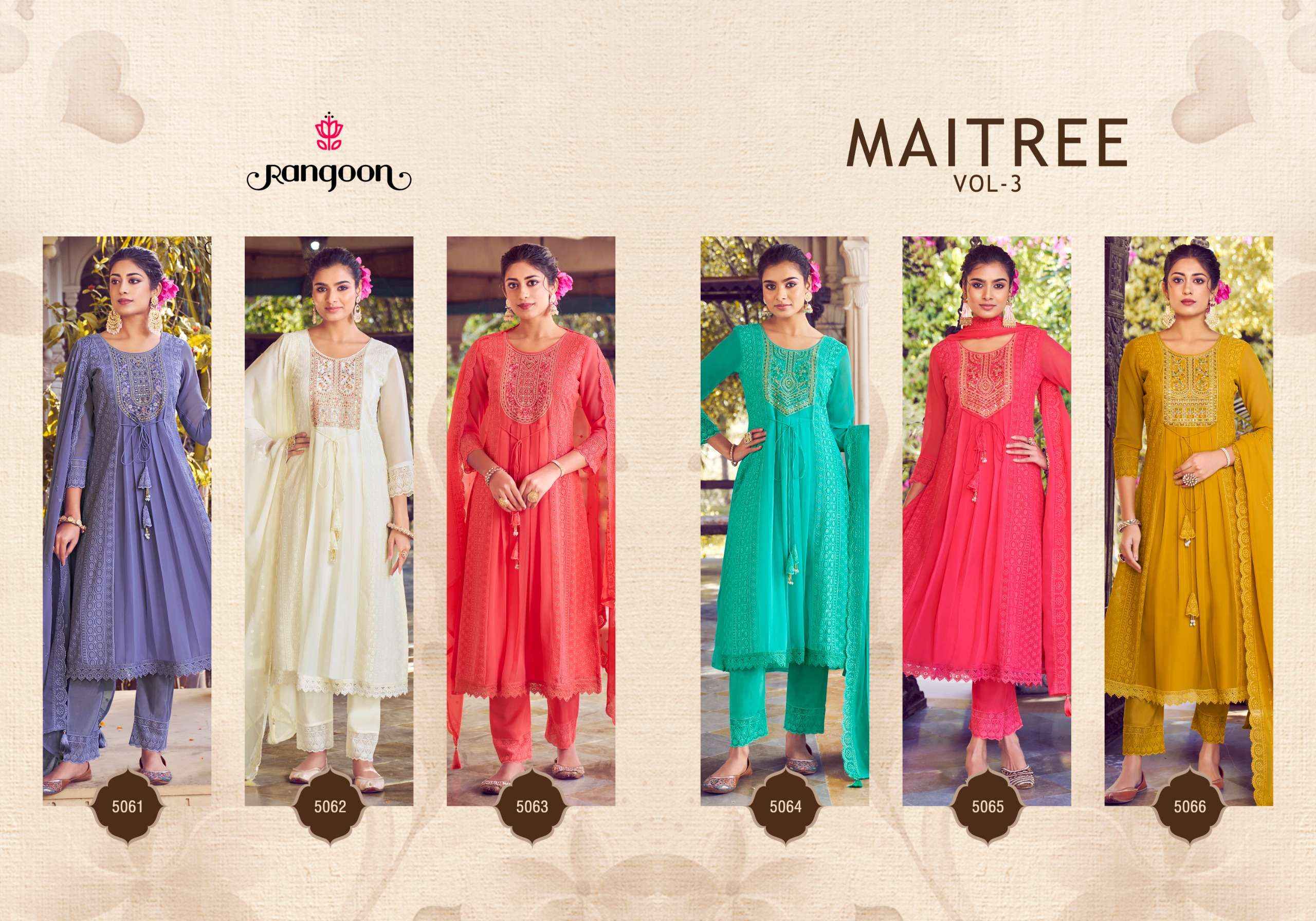 Rangoon Maitree Vol 3 Readymade Georgette Dress 6 pcs Catalogue