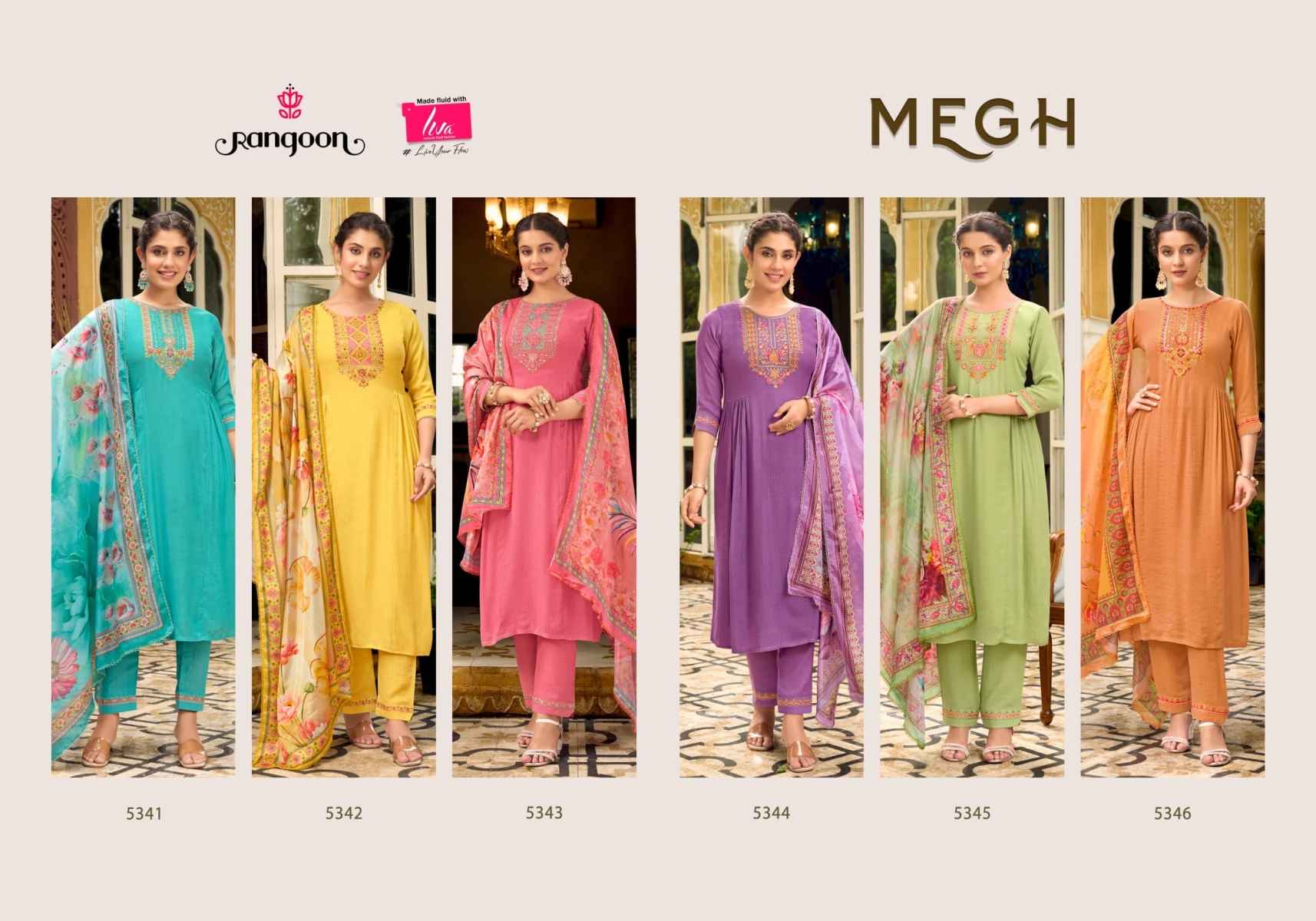 Rangoon Megh Viscose Kurti Combo 6 pcs Catalogue