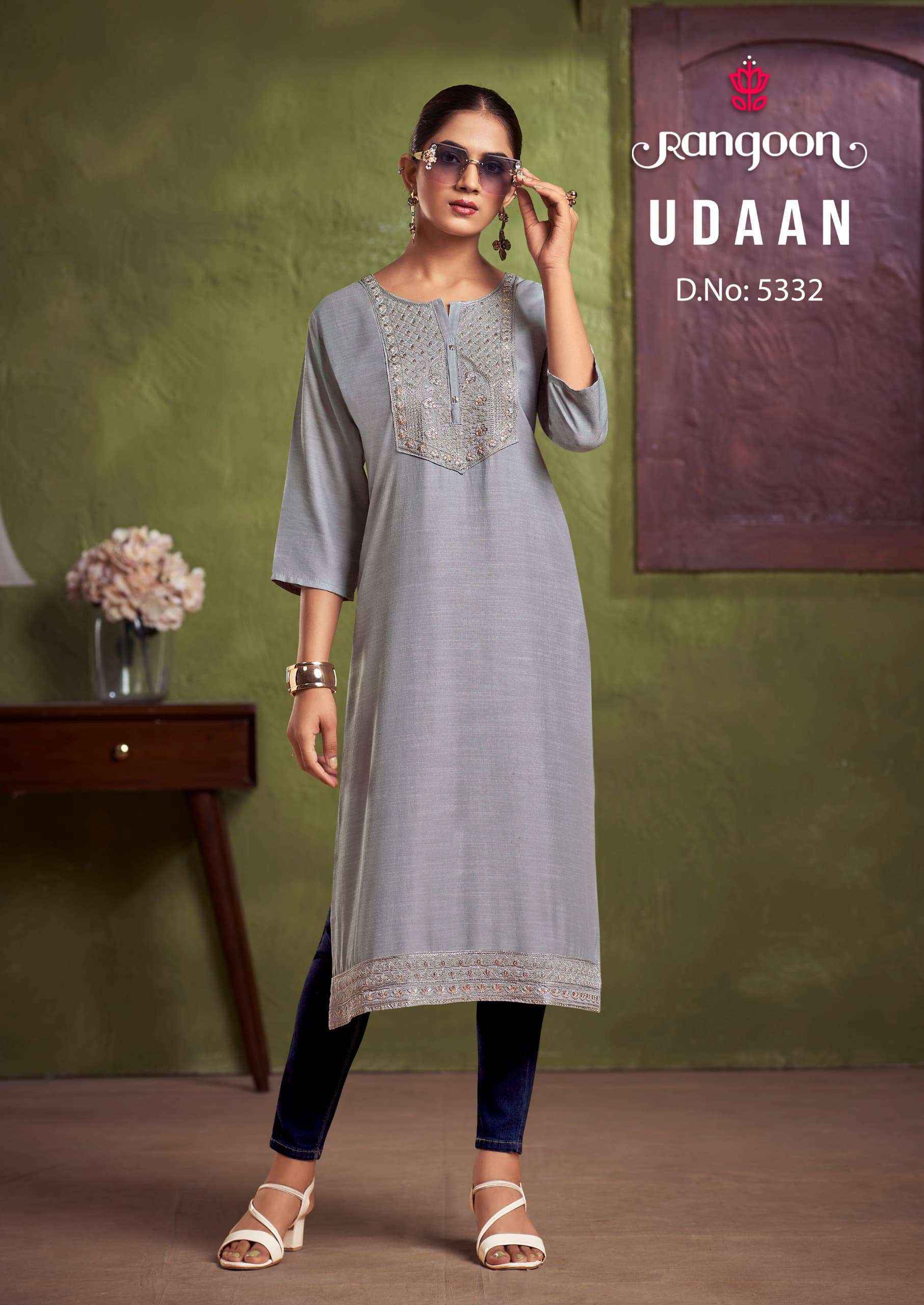 Rangoon Udaan Viscose Kurti 6 pcs Catalogue