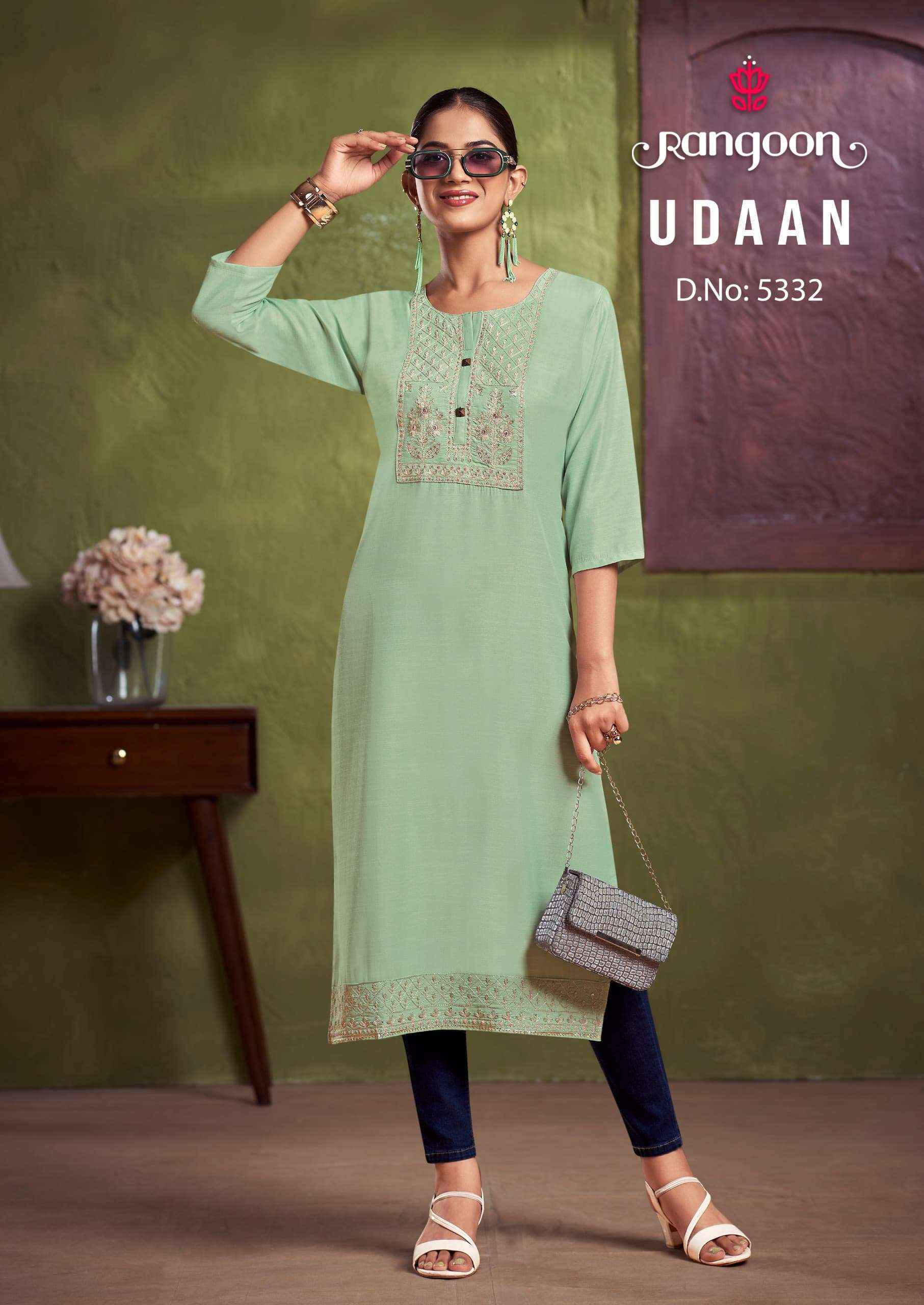 Rangoon Udaan Viscose Kurti 6 pcs Catalogue