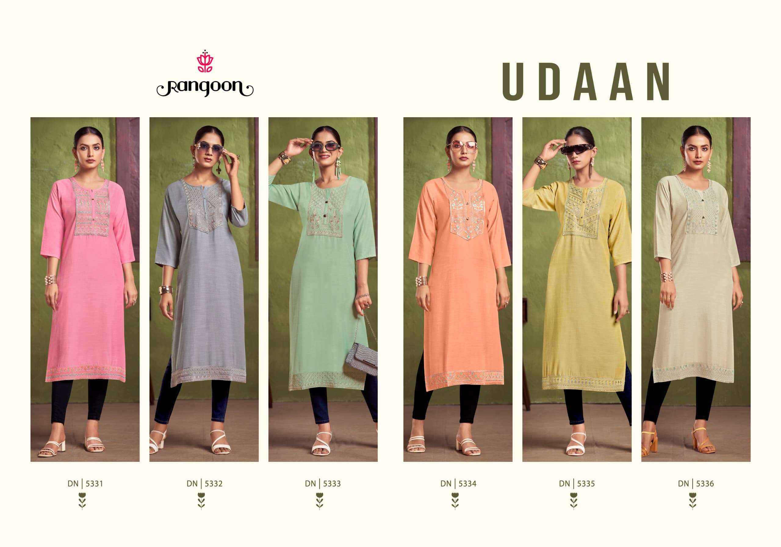 Rangoon Udaan Viscose Kurti 6 pcs Catalogue