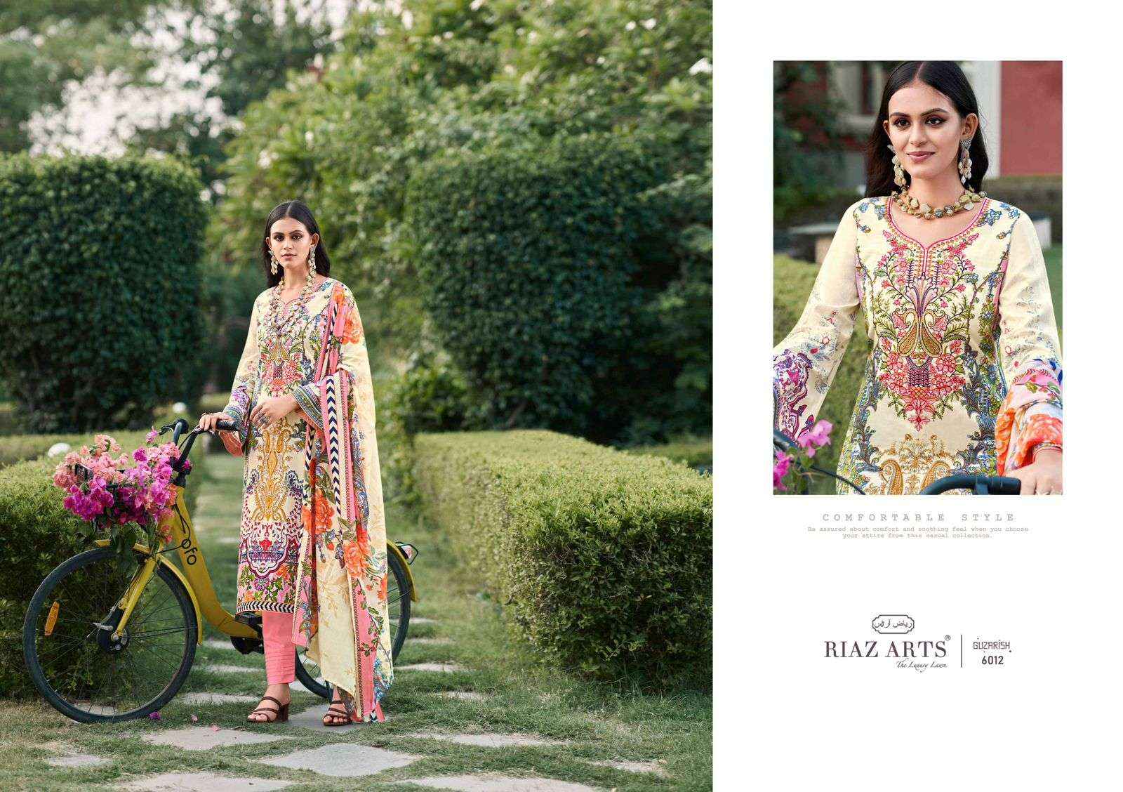 Riaz Arts Guzarish Karachi Lawn Dress Material 6 pcs Catalogue