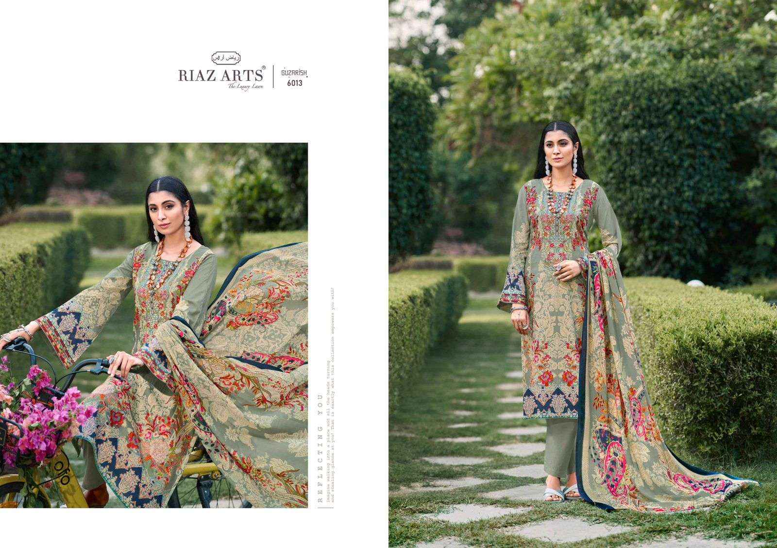Riaz Arts Guzarish Karachi Lawn Dress Material 6 pcs Catalogue