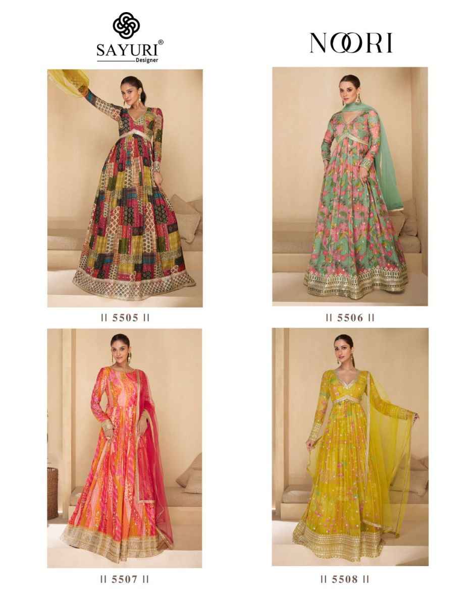 Sayuri Designer Noori Readymade Georgette Dress 4 pcs Catalogue