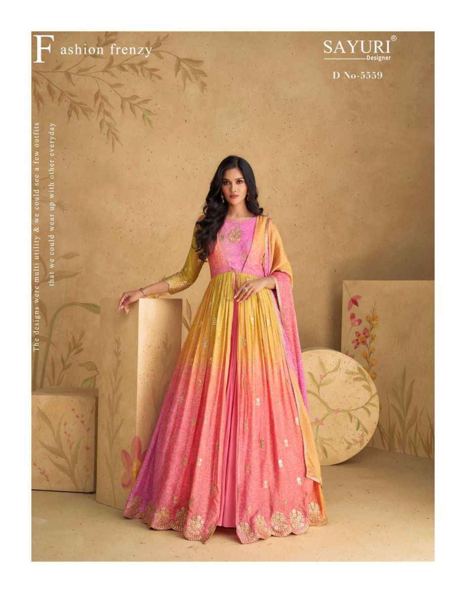 Sayuri Designer Sajni Readymade Chinon Dress 3 pcs Catalogue