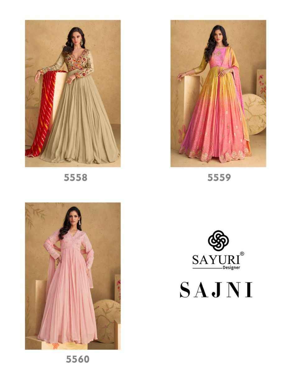 Sayuri Designer Sajni Readymade Chinon Dress 3 pcs Catalogue