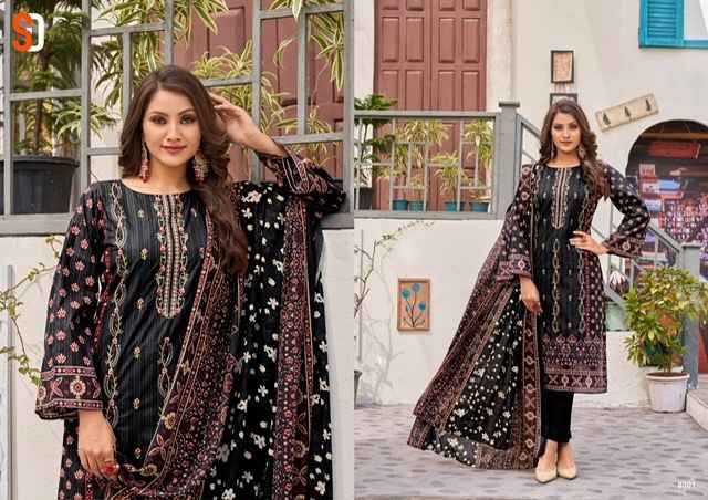 Shraddha Designer Bin Saeed Lawn Collection Nx Vol 8 Cotton Dress Material 4 pc Cataloge