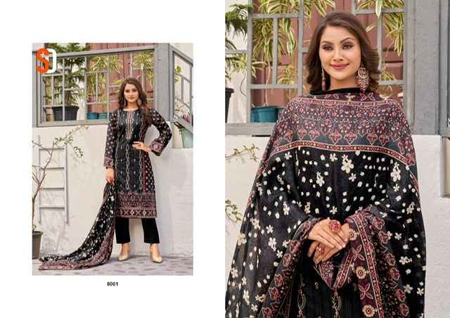 Shraddha Designer Bin Saeed Lawn Collection Nx Vol 8 Cotton Dress Material 4 pc Cataloge