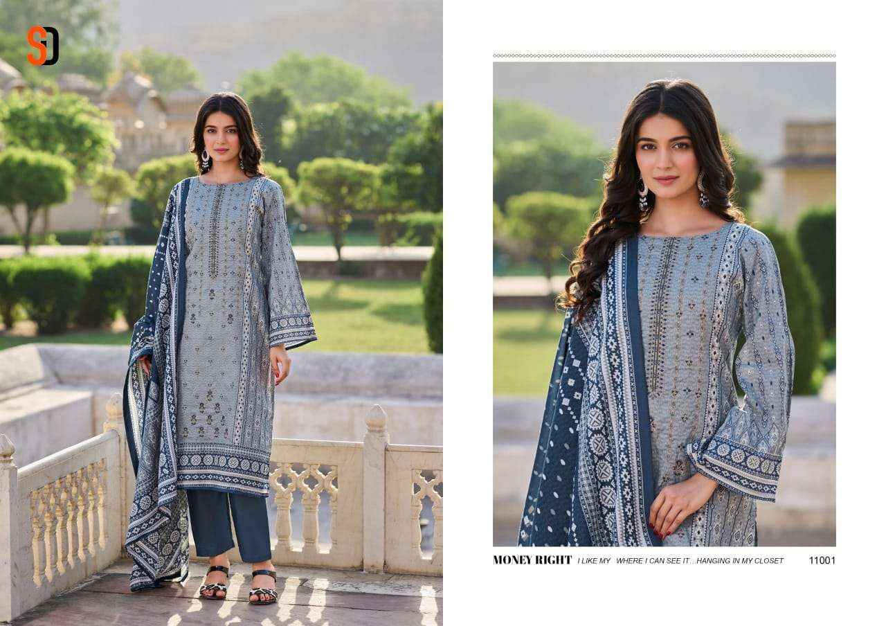 Shraddha Designer Bin Saeed Lawn Collection Vol-11 Cotton Dress Material 4 pc Cataloge