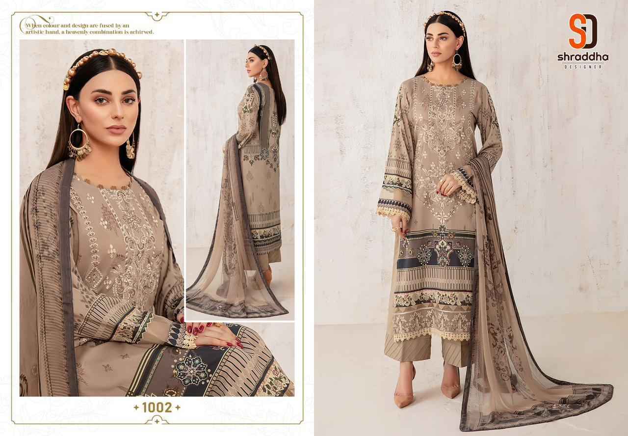 Shraddha Designer Ramsha Vol-1 Lawn Cotton Dress Material 4 pcs Catalogue