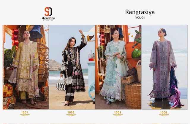 Shraddha Designer Rangrasiya Vol 1 Cotton Dress Material 4 pcs Catalogue