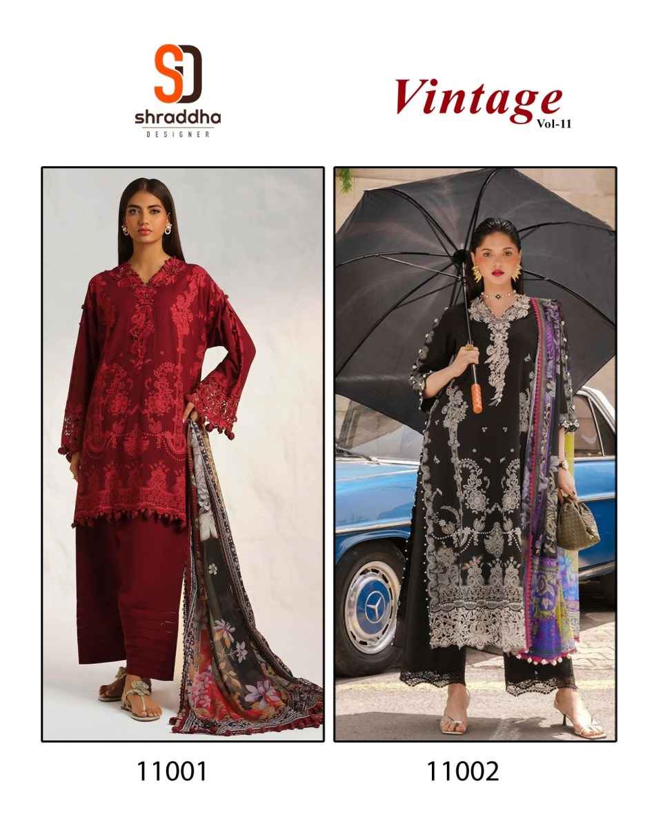 Shraddha Designer Vintage Vol 11 Lawn Cotton Dress Material 2 pcs Catalogue