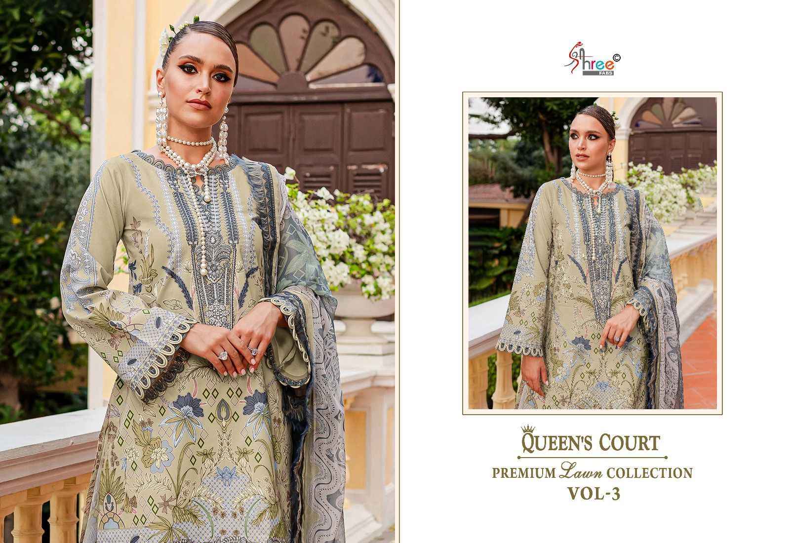 Shree Fabs Queens Court Premium Lawn Collection Vol-3 Cotton Dress Material 4 pcs Catalogue
