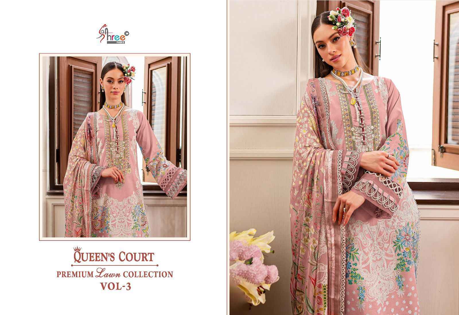 Shree Fabs Queens Court Premium Lawn Collection Vol-3 Cotton Dress Material 4 pcs Catalogue