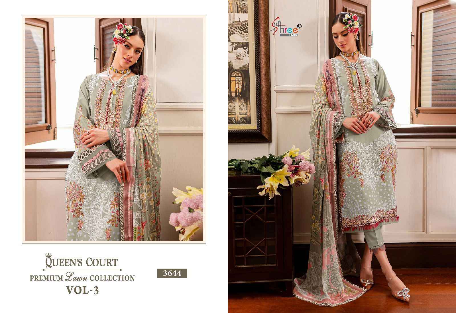 Shree Fabs Queens Court Premium Lawn Collection Vol-3 Cotton Dress Material 4 pcs Catalogue
