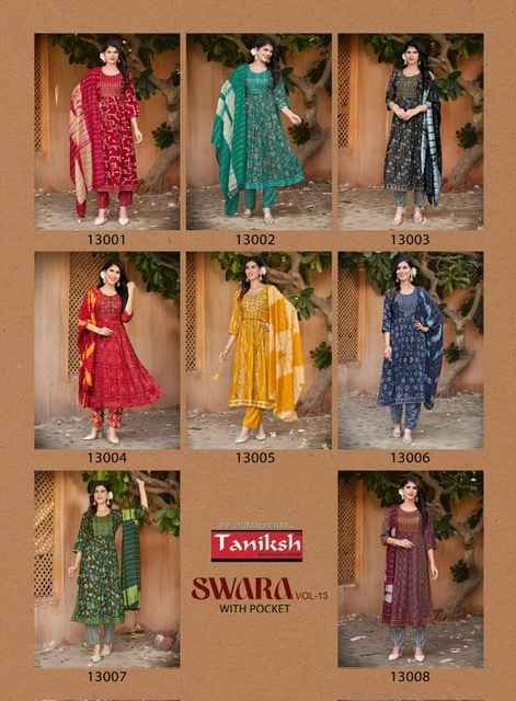 Taniksh Swara Vol-13 Readymade Reyon Dress 8 pcs Catalogue