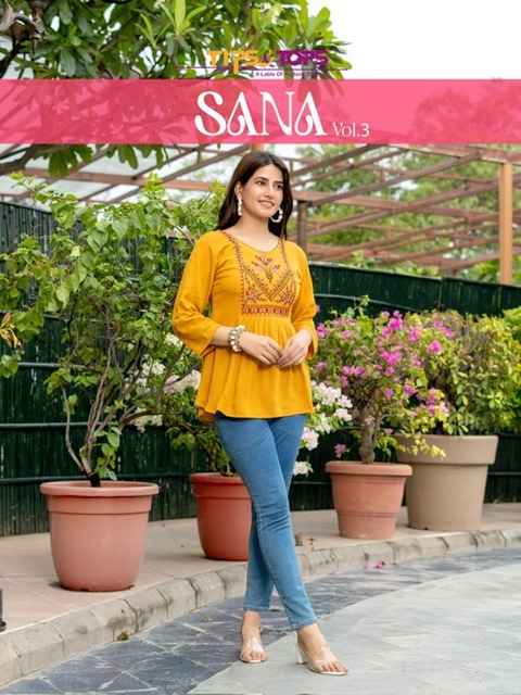 Tips & Tops Sana Vol 3 Rayon Kurti 8 pcs Catalogue