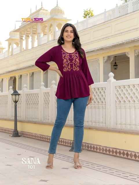 Tips & Tops Sana Vol 3 Rayon Kurti 8 pcs Catalogue