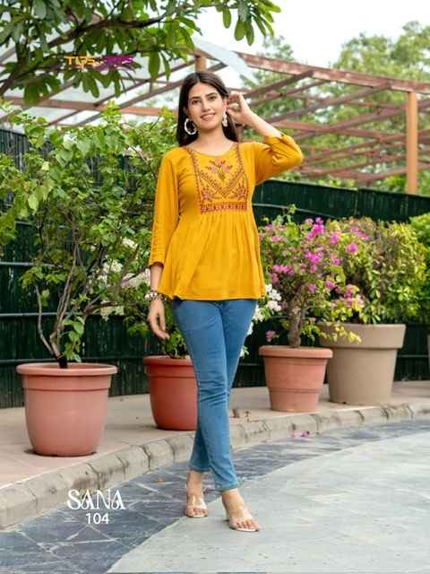 Tips & Tops Sana Vol 3 Rayon Kurti 8 pcs Catalogue