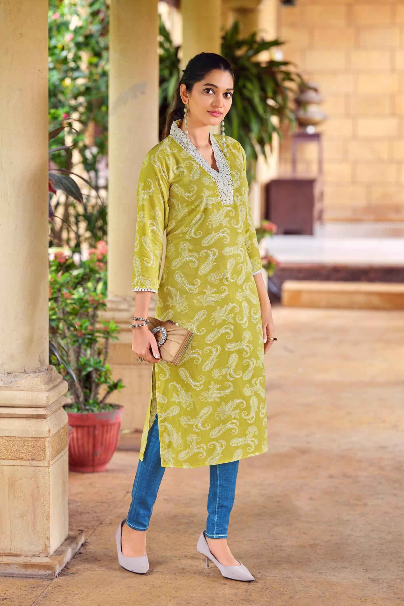 Tips & Tops Viana Reyon Kurti 6 pcs Catalogue