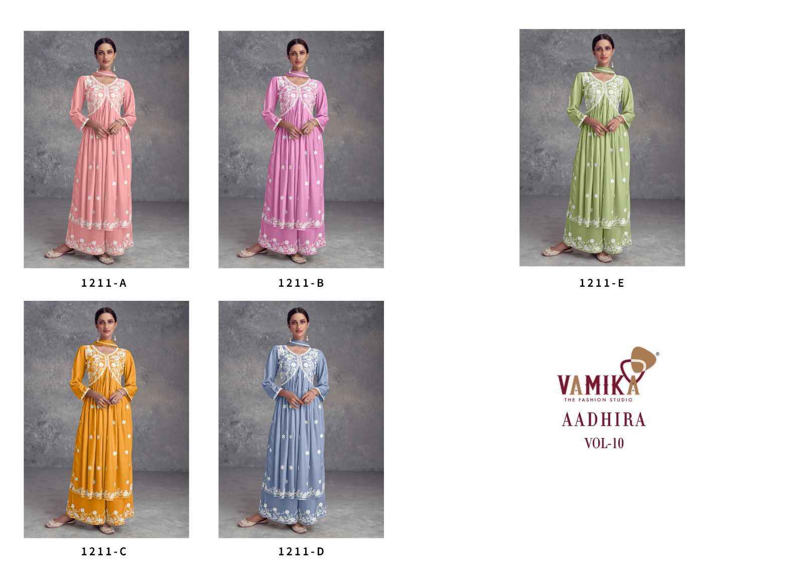 Vamika Aadhira Vol 10 Readymade Rayon Dress 5 pcs Catalogue