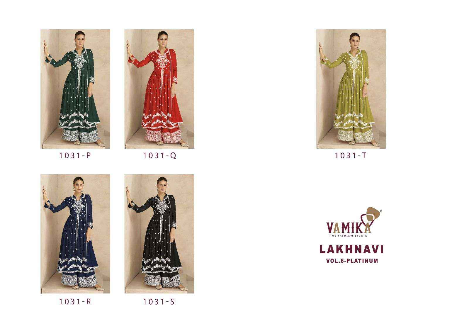 Vamika Lakhnavi Vol 6 Platinum Readymade Rayon Dress 5 pcs Catalogue